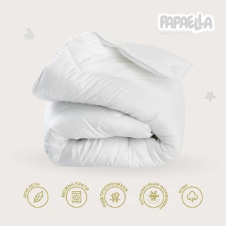 Набір дитячий в ліжечко Comfort PAPAELLA ковдра всесезонна 100х135 см та подушка 40х60 см білий антиалергенний для дітей