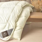 Ковдра зимова вовняна 175х210 см Wool Premium IDEIA бавовна подвійна шерсть натуральна супер тепла