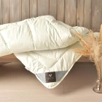 Ковдра зимова вовняна 175х210 см Wool Premium IDEIA бавовна подвійна шерсть натуральна супер тепла