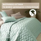 Покривало 240х260 см IDEIA стьобане двостороннє якісна стібка мікрофібра джинс беж на ліжко