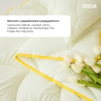 Ковдра літня Попкорн євро 200х220 см IDEIA з кукурудзяним наповнювачем антиалергенна молоко для літа