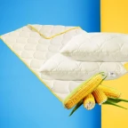Набір комплект Попкорн євро IDEIA ковдра 200х220 см + подушка 2 шт 50х70 см антиалергенна з кукурудзяним наповнювачем
