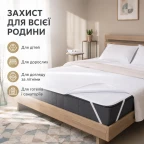 Наматрацник захисний Аква Стоп IDEIA з гумками по кутах непромокальний натуральна бавовна