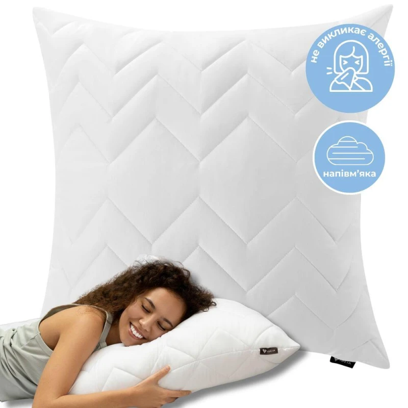 Подушка NORDIC COMFORT IDEIA 60х60 см чохол стьобаний антиалергенне волокно біла