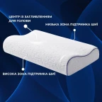 Подушка ортопедична NeckWave 60х40х11/9 см IDEIA анатомічна з ефектом пам'яті для сну на боці