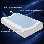 Подушка ортопедична CoolGel 60х40х11/9 см IDEIA анатомічна з ефектом пам'яті для сну на боці