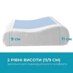 Подушка ортопедична CoolGel 60х40х11/9 см IDEIA анатомічна з ефектом пам'яті для сну на боці