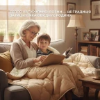 Ковдра вовняна Woolly 175х210 см IDEIA 400 г/м2 зимова, тепла, натуральна