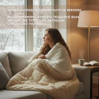 Ковдра вовняна Woolly 200х220 см IDEIA 400 г/м2 зимова, тепла, натуральна