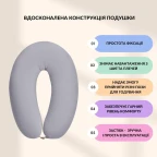 Подушка для вагітних і годування 30х190 см SeiDesign трикотаж гіпоалергенна, наволочка з бавовни на блискавці сірий-беж