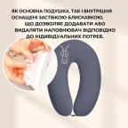 Подушка для вагітних і годування 30х190 см SeiDesign трикотаж гіпоалергенна, наволочка з бавовни на блискавці сірий-беж