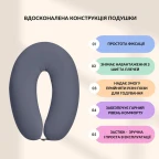 Подушка для вагітних і годування 30х190 см SeiDesign трикотаж гіпоалергенна, наволочка з бавовни на блискавці сірий-беж