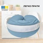 Подушка для вагітних і годування 30х190 см SeiDesign трикотаж гіпоалергенна, наволочка з бавовни на блискавці сірий-беж