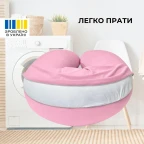 Подушка для вагітних і годування 30х190 см SeiDesign трикотаж гіпоалергенна, наволочка з бавовни на блискавці сірий-беж