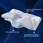 Подушка ортопедична ErgoSleep 61х34х12 см IDEIA анатомічна з ефектом пам'яті на боці, спині та животі