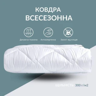 Ковдра ДобраНіч IDEIA 140х210 см зимова антиалергійна тепла щіл 300 г/м2