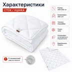 Одеяло зимнее антиаллергенное 200х220 см евро, микрофибра, наполнитель 300 г/м2, стоковое, уценка